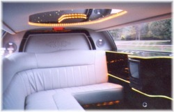 8 passenger White Limo interior